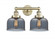 Bell - 2 Light - 17 inch - Antique Brass - Bath Vanity Light (3442|616-2W-AB-G73)