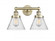 Cone - 2 Light - 17 inch - Antique Brass - Bath Vanity Light (3442|616-2W-AB-G44)