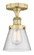 Cone - 1 Light - 6 inch - Brushed Brass - Semi-Flush Mount (3442|616-1F-BB-G64)