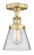 Cone - 1 Light - 6 inch - Brushed Brass - Semi-Flush Mount (3442|616-1F-BB-G62)