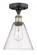 Berkshire - 1 Light - 8 inch - Black Antique Brass - Semi-Flush Mount (3442|616-1F-BAB-GBC-84)