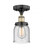 Bell - 1 Light - 5 inch - Black Antique Brass - Semi-Flush Mount (3442|616-1F-BAB-G54)