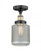 Stanton - 1 Light - 6 inch - Black Antique Brass - Semi-Flush Mount (3442|616-1F-BAB-G262)