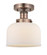 Bell - 1 Light - 8 inch - Antique Copper - Semi-Flush Mount (3442|616-1F-AC-G71)