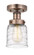 Bell - 1 Light - 5 inch - Antique Copper - Semi-Flush Mount (3442|616-1F-AC-G513)