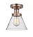 Cone - 1 Light - 8 inch - Antique Copper - Semi-Flush Mount (3442|616-1F-AC-G44)