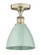 Plymouth - 1 Light - 8 inch - Antique Brass - Semi-Flush Mount (3442|616-1F-AB-MBD-75-SF)