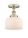 Bell - 1 Light - 8 inch - Antique Brass - Semi-Flush Mount (3442|616-1F-AB-G71)
