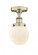 Beacon - 1 Light - 6 inch - Antique Brass - Semi-Flush Mount (3442|616-1F-AB-G201-6)