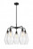 Cindyrella - 5 Light - 25 inch - Matte Black - Chandelier (3442|516-5CR-BK-G654-7)