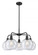 Athens - 5 Light - 26 inch - Matte Black - Chandelier (3442|516-5CR-BK-G124-8)