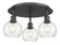 Athens - 3 Light - 18 inch - Matte Black - Semi-Flush Mount (3442|516-3C-BK-G124-6)