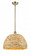 Woven Rattan - 1 Light - 16 inch - Antique Brass - Multi Pendant (3442|516-1S-AB-RBD-16-NAT)