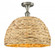 Woven Rattan - 1 Light - 16 inch - Satin Nickel - Semi-Flush Mount (3442|516-1C-SN-RBD-16-NAT)