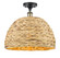 Woven Rattan - 1 Light - 16 inch - Black Antique Brass - Semi-Flush Mount (3442|516-1C-BAB-RBD-16-NAT)