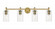 Crown Point - 4 Light - 34 inch - Brushed Brass - Bath Vanity Light (3442|434-4W-BB-G434-7CL)