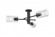 Crown Point - 3 Light - 34 inch - Matte Black - Semi-Flush Mount (3442|434-3F-BK-G434-7DE)