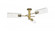 Crown Point - 3 Light - 34 inch - Brushed Brass - Semi-Flush Mount (3442|434-3F-BB-G434-12CL)