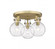 Newton Sphere - 3 Light - 18 inch - Brushed Brass - Semi-Flush Mount (3442|411-3F-BB-G410-7CL)