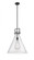 Newton Cone - 1 Light - 18 inch - Matte Black - Cord hung - Pendant (3442|411-1SL-BK-G411-18SDY)