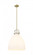 Newton Bell - 1 Light - 16 inch - Brushed Brass - Multi Pendant (3442|410-1SL-BB-G412-16WH)