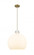 Newton Sphere - 1 Light - 18 inch - Brushed Brass - Cord hung - Pendant (3442|410-1PL-BB-G410-18WH)
