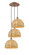 Woven Rattan - 3 Light - 19 inch - Antique Copper - Cord hung - Multi Pendant (3442|113B-3P-AC-RBD-12-NAT)