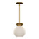 Arcadia 8-in Brushed Gold/Opal Glass 1 Light Pendant (461|PD59708-BG/OP)