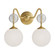 Celia 15-in Brushed Gold/Opal Glass 2 Lights Vanity (7713|VL415315BGOP)