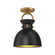 Waldo 9-in Aged Gold/Matte Black 1 Light Semi Flush Mount (7713|SF411309AGMB)