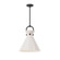 Emerson 14-in Matte Black/Glossy Opal Glass 1 Light Pendant (7713|PD412514MBGO)