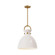 Waldo 14-in Aged Gold/Glossy Opal Glass 1 Light Pendant (7713|PD411814AGGO)