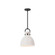 Waldo 11-in Matte Black/Glossy Opal Glass 1 Light Pendant (7713|PD411811MBGO)