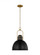 Upland Mid-Century 1-Light Indoor Dimmable Extra Large Pendant Ceiling Hanging Chandelier Light (7725|CP1411BBSMBK)