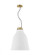 The Forge Large Tall 1-Light Damp Rated Integrated Dimmable LED Ceiling Pendant in Natural Brass (7355|SLPD12727WNB)