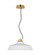 The Forge Large Short 1-Light Damp Rated Integrated Dimmable LED Ceiling Pendant in Natural Brass (7355|SLPD12827WNB)