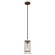 Hunter Chevron Textured Rust and Distressed White with Seeded Glass 1 Light Pendant Ceiling Light Fi (4797|19974)
