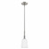 Hunter Nolita Brushed Nickel with Cased White Glass 1 Light Pendant Ceiling Light Fixture (4797|19887)