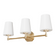 Hunter Nolita Alturas Gold with Cased White Glass 3 Light Bathroom Vanity Wall Light Fixture (4797|19882)