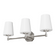 Hunter Nolita Brushed Nickel with Cased White Glass 3 Light Bathroom Vanity Wall Light Fixture (4797|19881)