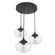Hunter Saddle Creek Noble Bronze with Seeded Glass 3 Light Pendant Cluster Ceiling Light Fixture (4797|19503)