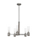 Hunter River Mill Brushed Nickel and Gray Wood with Seeded Glass 5 Light Chandelier Ceiling Light Fi (4797|19475)