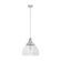 Hunter Cypress Grove Brushed Nickel with Clear Holophane Glass 1 Light Pendant Ceiling Light Fixture (4797|19350)