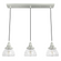 Hunter Cypress Grove Brushed Nickel with Clear Holophane Glass 3 Light Pendant Cluster Ceiling Light (4797|19282)