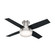 Hunter 44 inch Dempsey Brushed Nickel Low Profile Ceiling Fan with LED Light Kit and Handheld Remote (4797|59243)