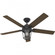 Hunter 52 inch Candle Bay Natural Black Iron Damp Rated Ceiling Fan with LED Light Kit and Handheld (4797|50948)