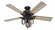 Hunter 52 inch Starklake Natural Black Iron Damp Rated Ceiling Fan with LED Light Kit and Pull Chain (4797|50409)
