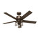 Hunter 52 inch Lawndale Satin Bronze Damp Rated Ceiling Fan with LED Light Kit and Pull Chain (4797|51690)