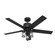 Hunter 52 inch Lawndale Matte Black Damp Rated Ceiling Fan with LED Light Kit and Pull Chain (4797|51689)