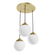 Hunter Hepburn Modern Brass with Cased White Glass 3 Light Pendant Cluster Ceiling Light Fixture (4797|19514)